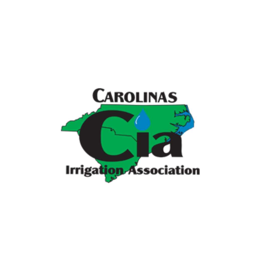 Logo of the Carolinas Irrigation Association, featuring a map graphic with a water droplet symbol integrated into the design.